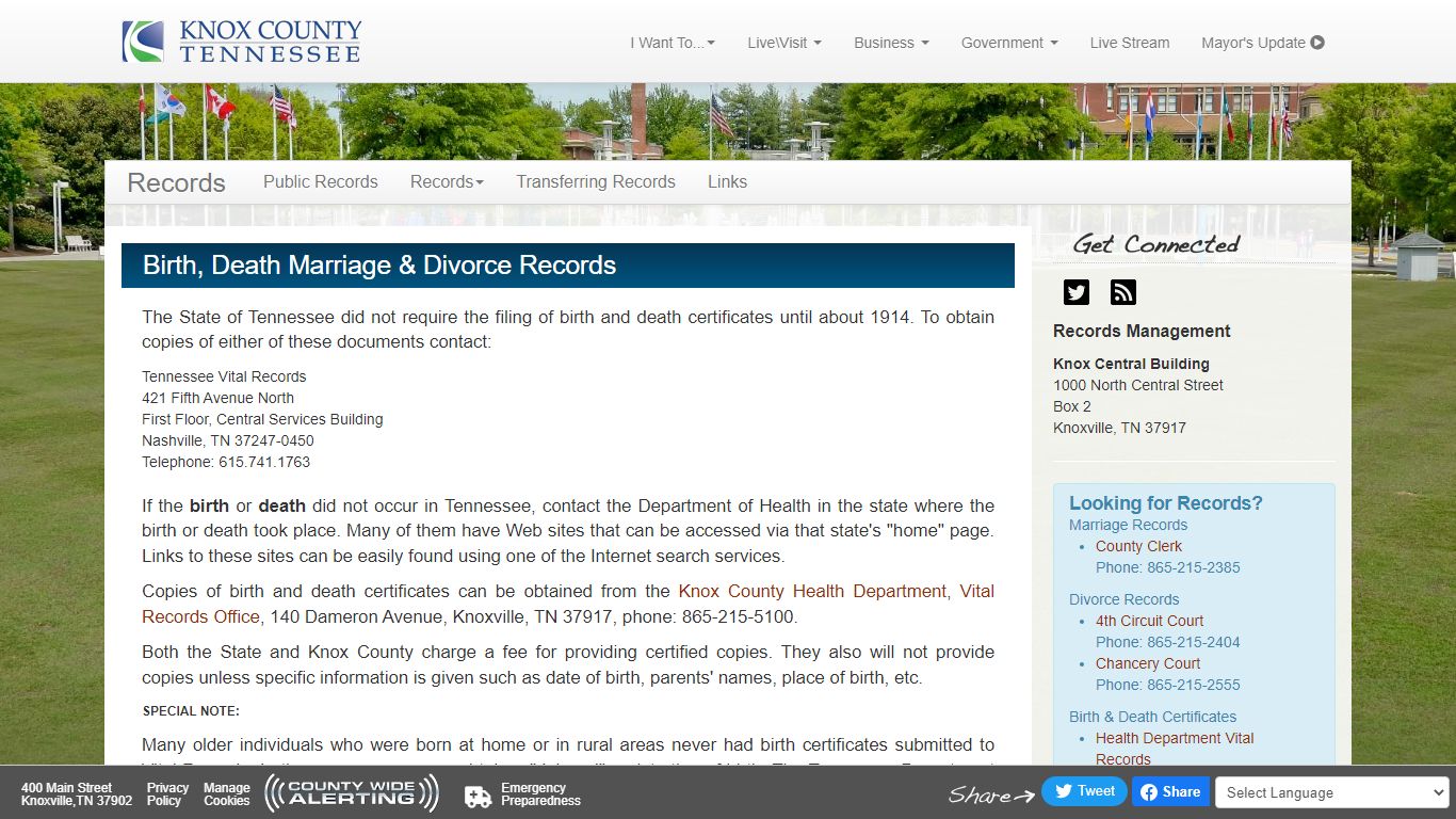 Birth, Death Marriage & Divorce Records - Records ...